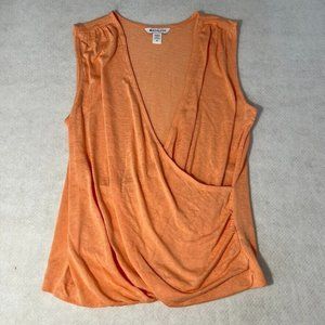 Athleta Breezy Wrap Tank Medium M Orange Modal Sleeveless V-neck NWT